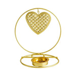 bougeoir artisanal or étoile cœur arbre Noël décoration salon grille bougie fixée tringle
