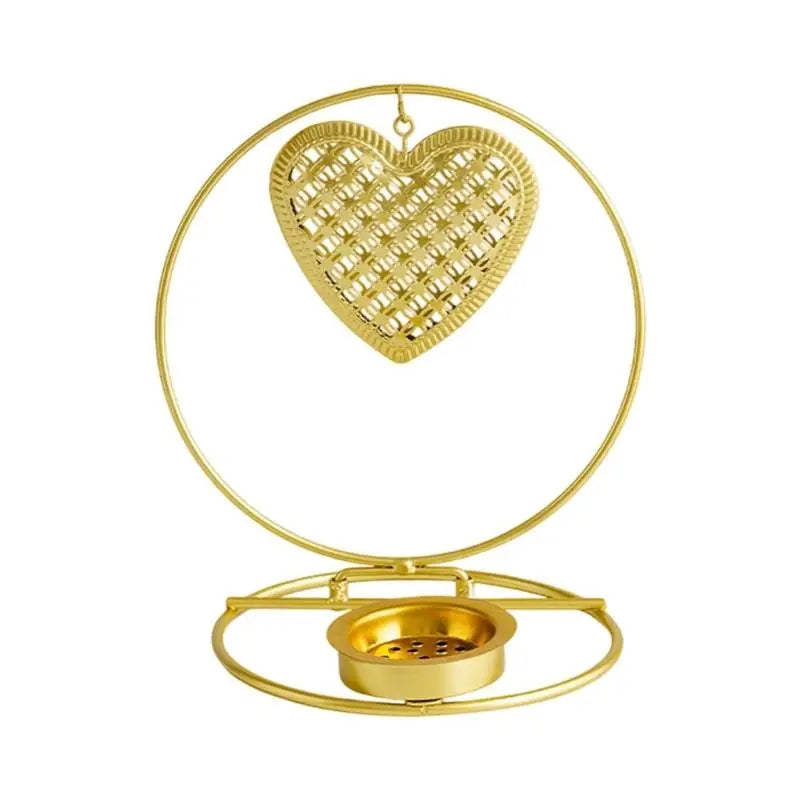 bougeoir artisanal or étoile cœur arbre Noël décoration salon grille bougie fixée tringle