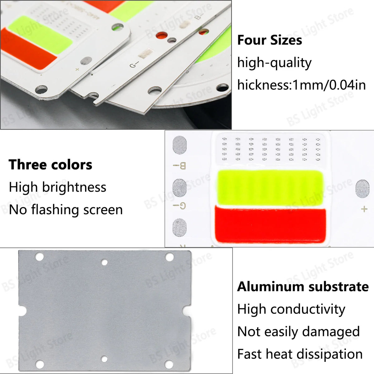 plaque led rgb 50w blanc rouge vert moderne perforations câbles connexion