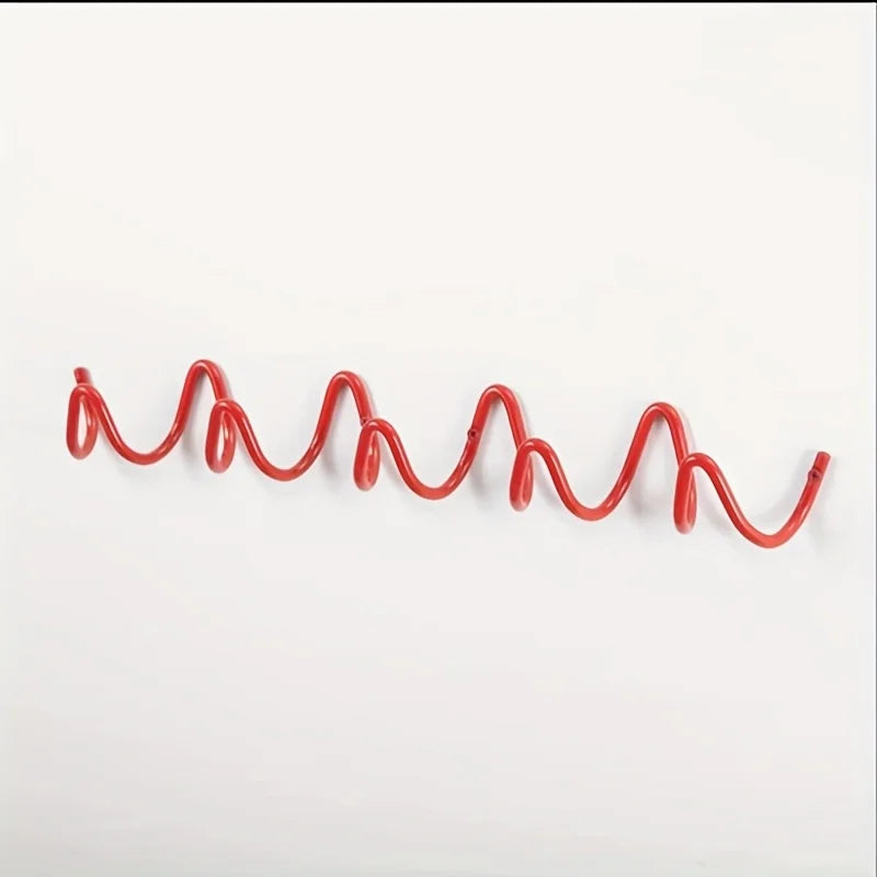 porte sacs mural métal rouge chrome noir spirale moderne sacs chambre entrée