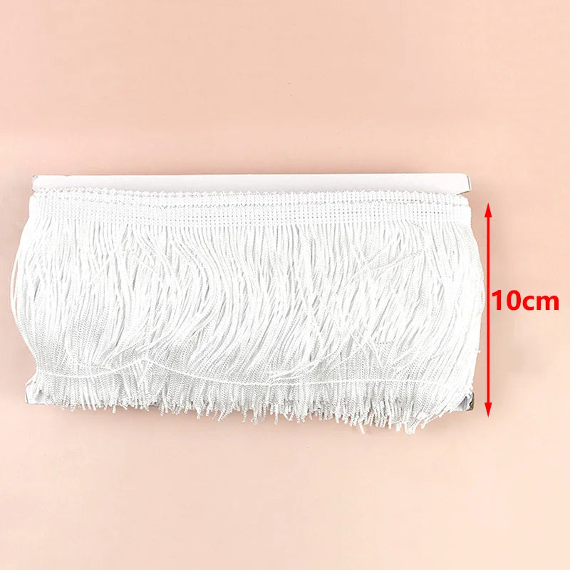 ruban franges polyester noir blanc franges décoratives vêtements rideaux textiles maison moderne élégant 10cm