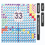 Kit broderie points croisés multicolore tissu coton artisanal peinture maison stickers muraux guides couleurs