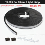 ruban led flexible noir mat moderne adhésif clips adhésifs noirs blancs silicone 5m 1m