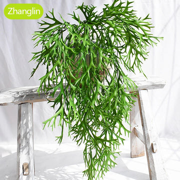 plantes artificielles fougère vert suspendues décoration murale extérieure végétale zen botanique feuillets ramifiés 80cm