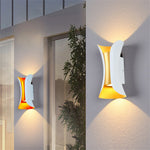 lumière murale led moderne étanche ip65 noir blanc or contemporaine fixations courbes élégantes