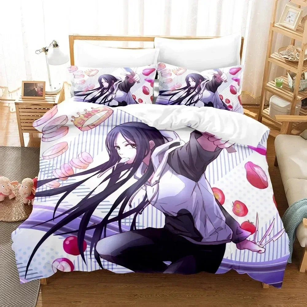 Détail du motif Anime sur la parure de lit