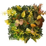 panneau mural végétal artificiel feuilles fleurs moderne extérieur branches vertes rouges blancs naturel