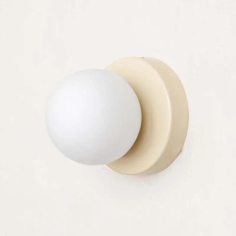 applique murale moderne sphérique blanc rose vert olive minimaliste