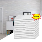 panneau decoratif 3d ondule moderne pvc blanc resistant adhésif salle bain chambre auto collage
