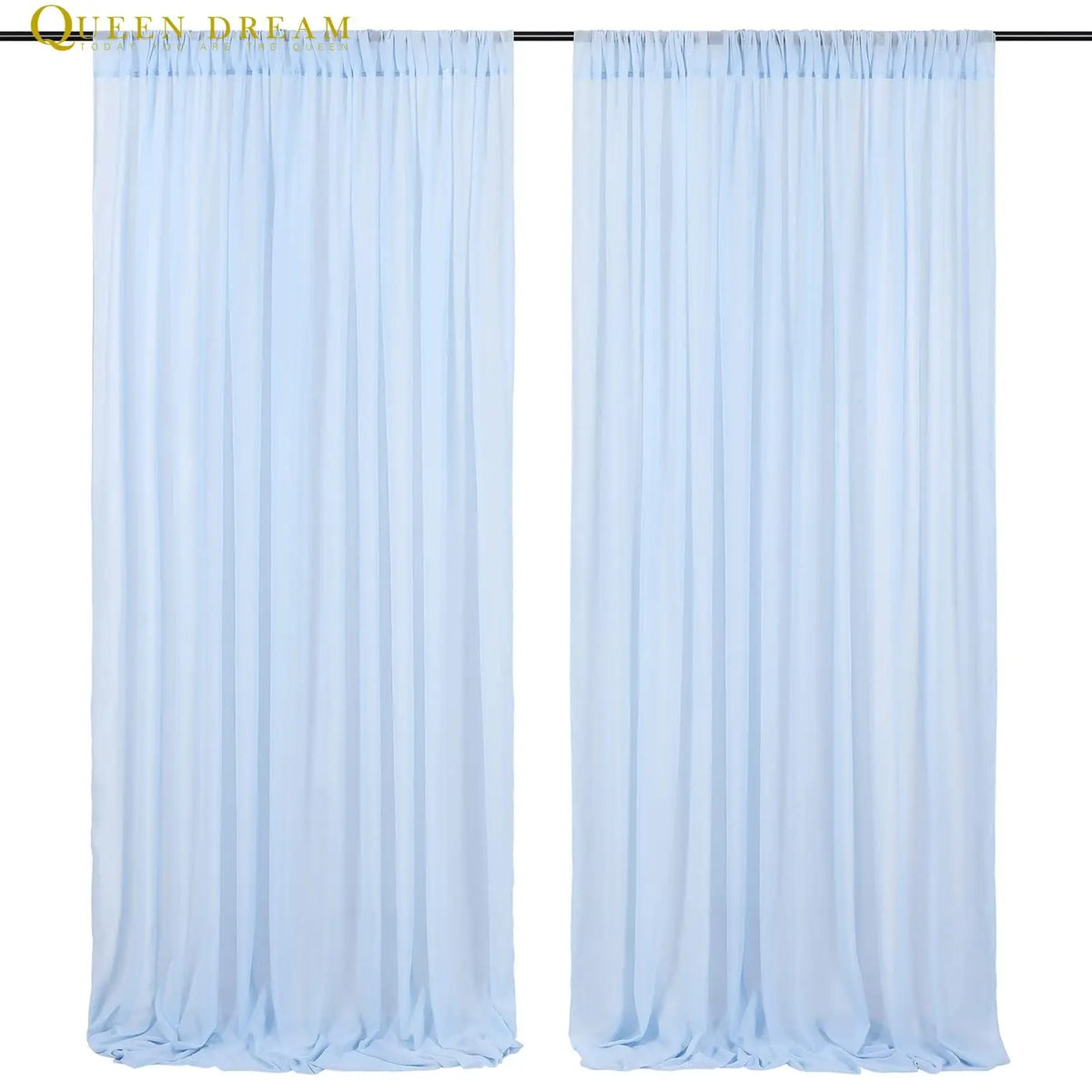 rideau moderne bleu clair uni semi opaque 150x214cm mariage anniversaire