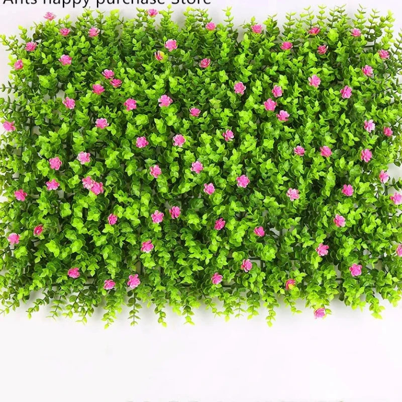 plaque végétale artificielle fleurs colorées décor jardin moderne clips métalliques mur intérieur