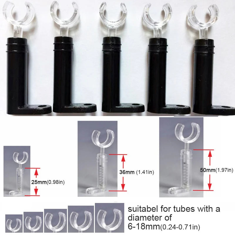 supports tubes transparent noirs modernes 25mm 36mm 50mm 100 pièces