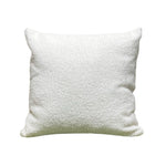 coussin carré moderne texture bouclée beige clair 45x45cm respectueux environnement fixations yeux