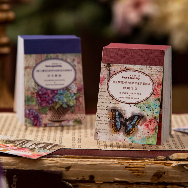 autocollants fleurs vintage multicolores scrapbooking artisanat diy cartes postales etiquettes papier decoratif