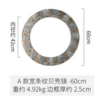 miroir rond mural blanc gris moderne décoration maison tapisserie plantes fixations