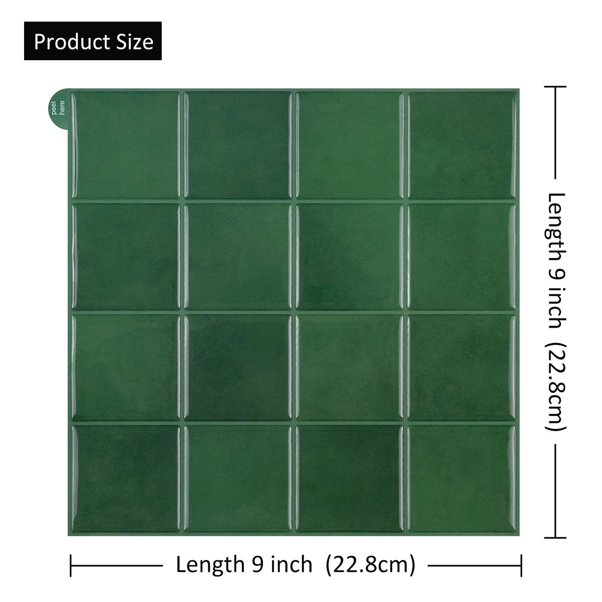 carreaux muraux autocollants 3d rouge foncé gris vert modernes 10 pièces facile