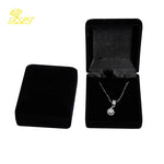 boîte rangement velours collier plume élégant classique pendentif plume argenté emballage sécurité transport bijoux