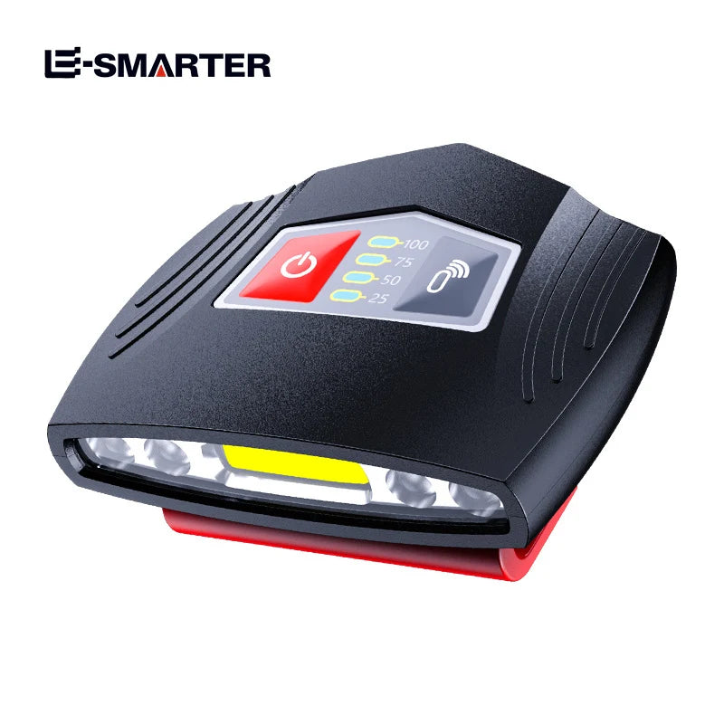 lampe torche rechargeable noir rouge affichage led clip portable moderne