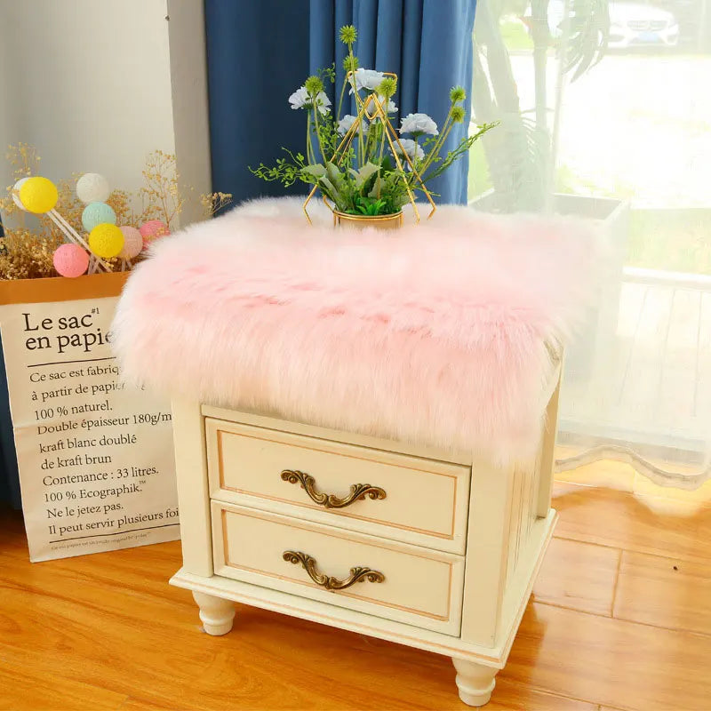 tapis moderne acrylique pelucheux blanc bleu rose décoration intérieure carré salon