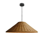 pendant suspension wicker naturel moderne rustique crochet câble noir lumière chaude chambre salon étude