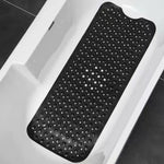 tapis bain antidérapant bleu clair noir blanc gris perforations modernes fixations