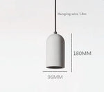 Suspension lumineuse moderne minimaliste texturée gris noir bleu rose blanc opacité câble noir LED