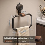 porte serviettes mural succion noir beige marron clair poignée bois moderne rustique salle bain