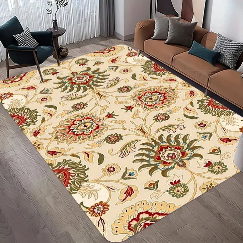 tapis moderne fleuri polypropylène polyester antidérapant couleur vives salon chambre extérieur 60x90cm