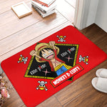 tapis sol antidérapant one piece zoro épées croisées moderne vert noir blanc