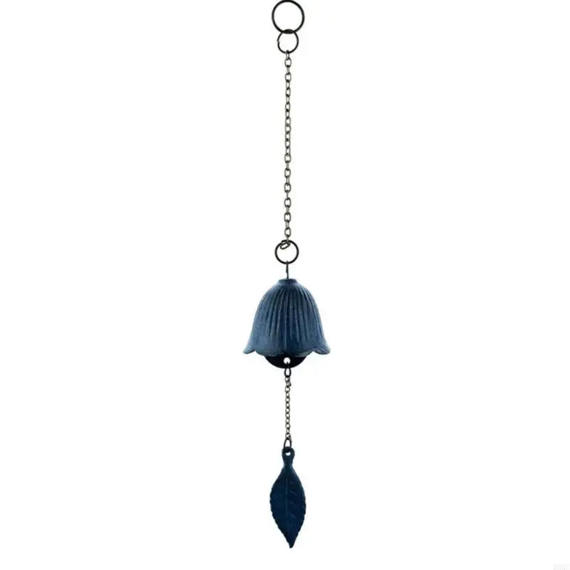 cloches decoratives feuilles relief vert jaune bleu rose vintage anneau metallique porte decorationextérieur