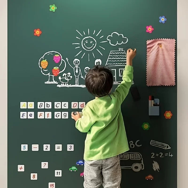 tableau noir effaçable sec autocollant mural avion motifs végétaux éducatifs enfants chambre