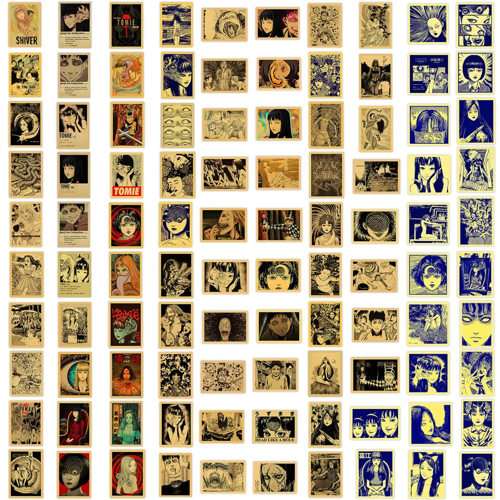 sticker illustration artistique adhésif bleu beige noir décoration téléphone carnet journal ornement papier synthétique