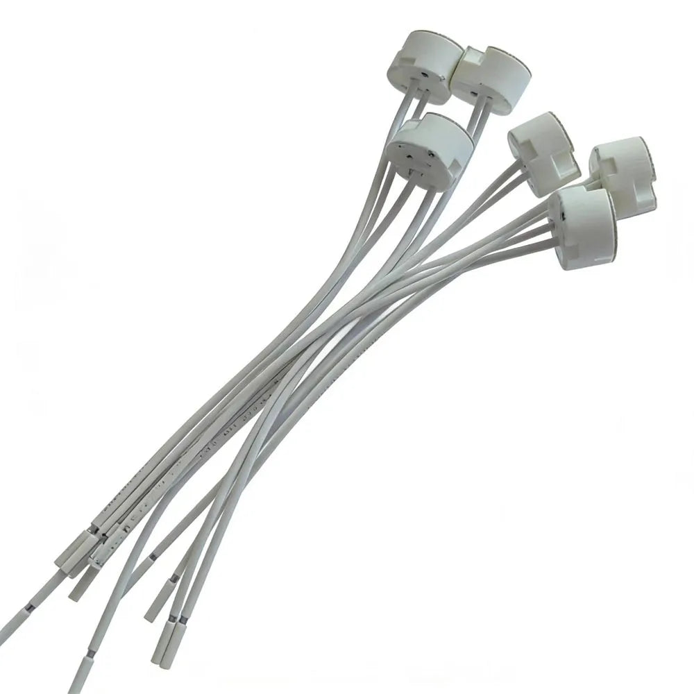 connecteurs électriques blancs modernes douilles halogène céramique 12V 250V led flux lumineux moins60V
