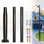 poteaux lumineux modulaires noir industriel plaque base vissage segments plaques fixations boulons écrous rondelles