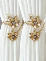 rideaux polonais moderne anneaux métal doré fleurs élégants accessoires fenêtres