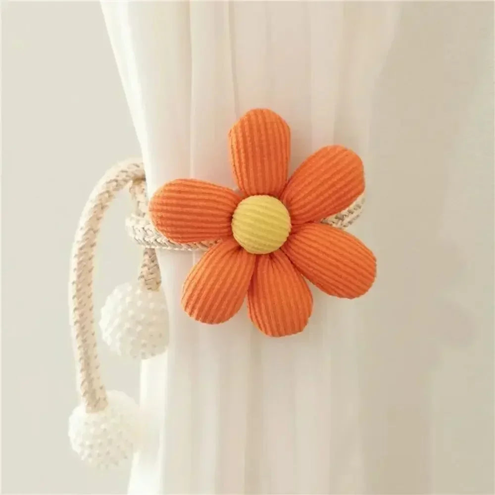 rideau fleuri accessoire fenêtre ours coton moderne beige blanc opacité