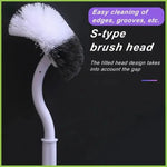 brosse wc souple forme long manche 360 blanc gris moderne sans coin mort respectueux