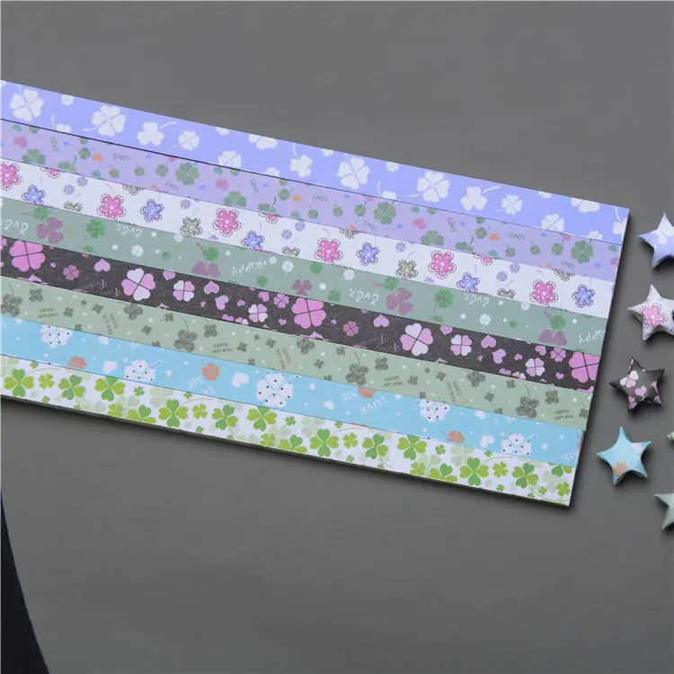 rubans décoratifs fleurs cerisier papier origami étoiles rose blanc bleu vert bricolage fête