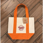sac main réutilisable toile orange violet noir vert moderne poignées détachables étiquette logo sac