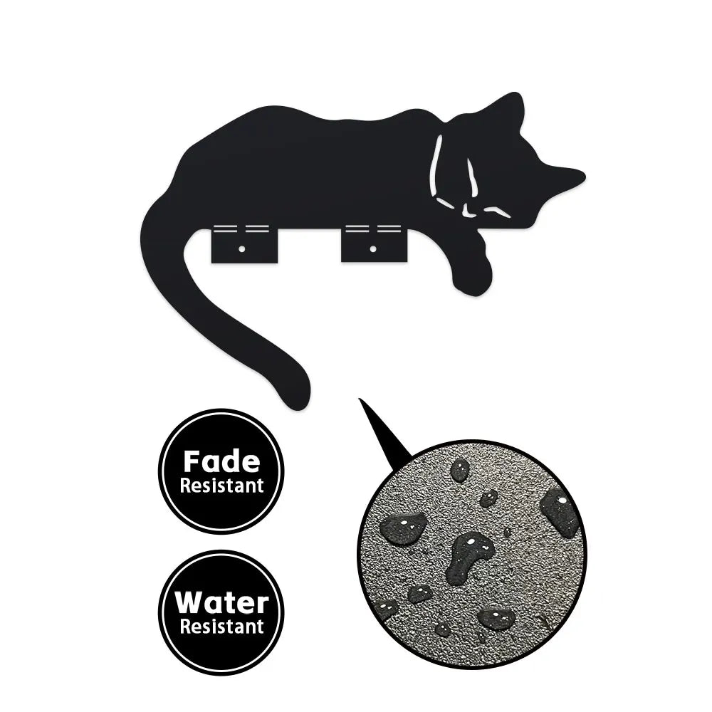 décoration murale silhouette chat dormant autocollant noir minimaliste fixations adhésifextérieur durable opaque