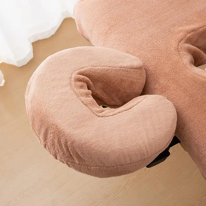 coussin voyage bleu gris velours doux confortable ergonomique