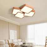 luminaire bois clair géométrique minimaliste éclairage salon moderne blanc