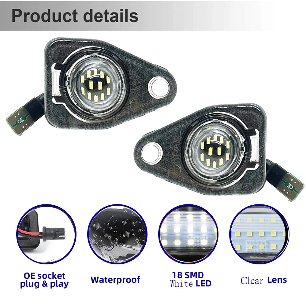 lampe plaque immatriculation noire moderne connecteur usb 12v 2400lumens 3w 50000hrous