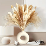 bouquet fleurs séchées naturel plumes pampa beige rustique décoration intérieure anniversaire baby shower mariage