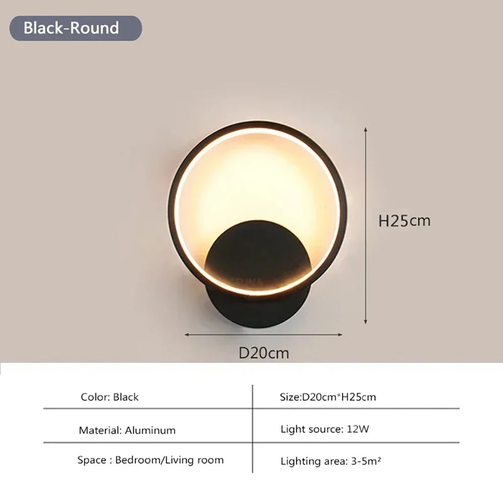 lampes murales modernes rondes carrées métal blanc noir minimaliste