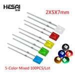 diodes led rouge jaune vert bleu blanc 100pcs 200pcs 400pcs 600pcs 2x3x4mm 2x5x7mm kit