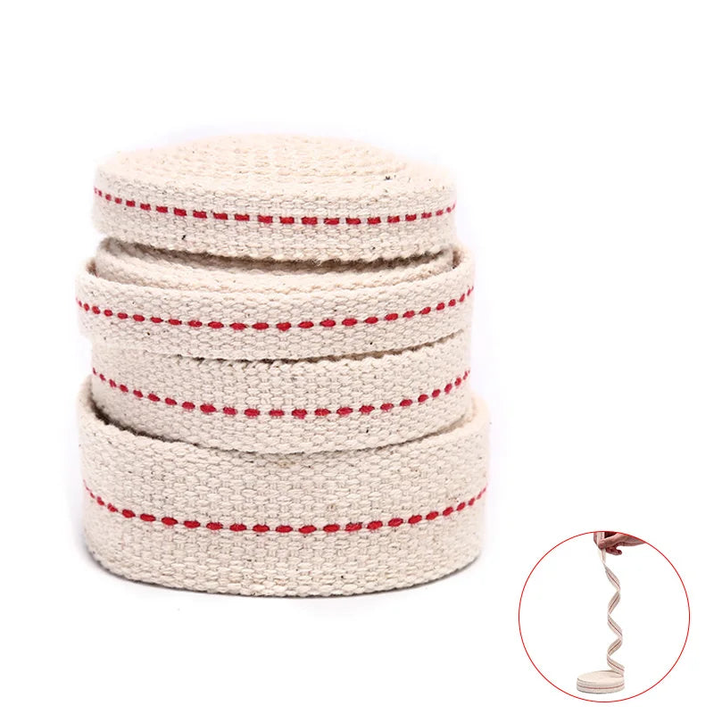 ruban tissé pointillé rouge beige clair textile longue mèche lampe huile mât lumière thuyền