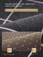 tapis rond beige clair flanelle motif géométrique moderne salon chambre intérieur doux imperméable