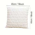 housse coussin carré motif cœurs blanc rose moderne polyester 45cm 45cm fixations