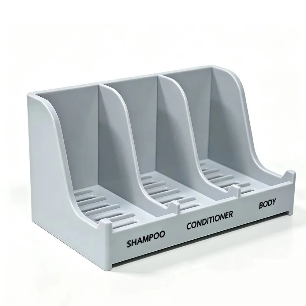 support savon mural adhésif compartiments moderne gris blanc noir